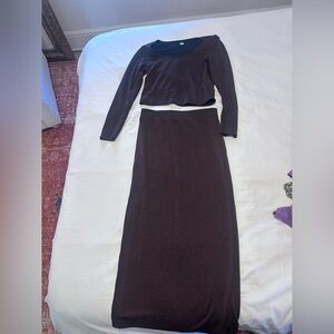 Chocolate Brown Women's Top and Pencil skirt set